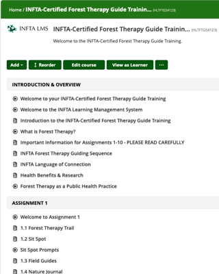 INFTA LMS Forest Therapy Guide Training