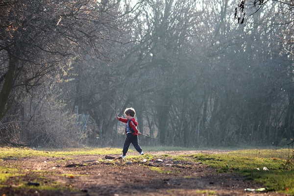 Child playing outdoors