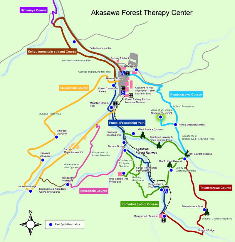 map Akasawa Forest Therapy Center
